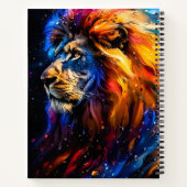 Carnet Portrait de lion abstrait de la faune cosmique (Dos)