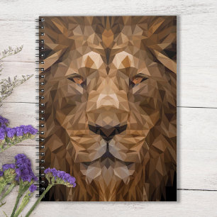 Carnet Portrait de lion géométrique