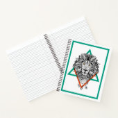 Carnet Portrait de lion géométrique Aztec (Intérieur)