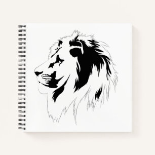 Carnet Portrait de lion (noir)