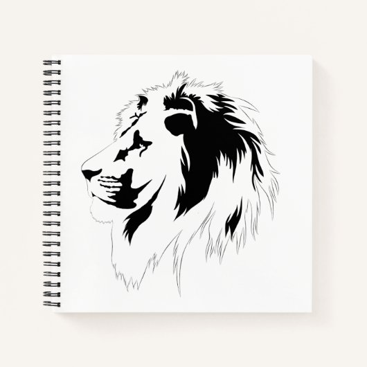 Carnet Portrait de lion (noir) (Devant)