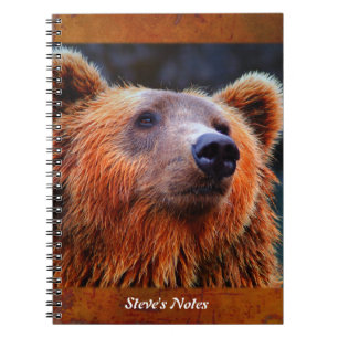 Carnet Portrait de l'ours Brown personnalisé Photo de la