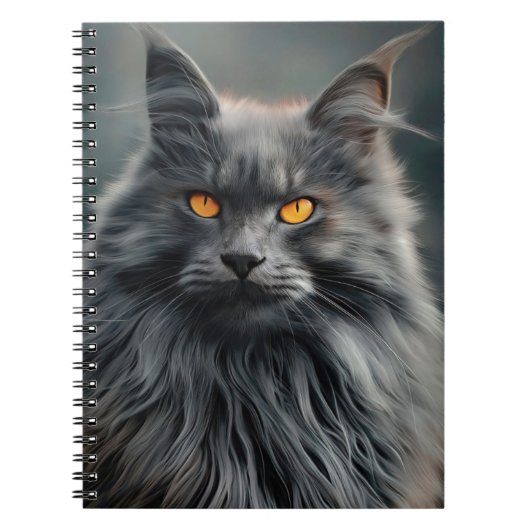 Carnet Portrait de majestueux chat à longs poils (Devant)