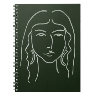 Carnet Portrait de malachite avec de longs cheveux