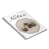 Carnet Portrait de Pékinois sépia (Côté Droit)