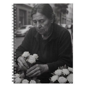 Carnet Portrait de rue du vendeur de fleurs