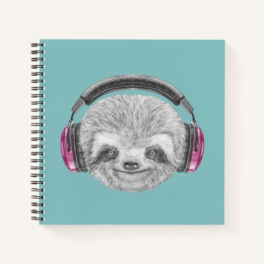 Carnet Portrait De Sloth | Porter un casque (Devant)