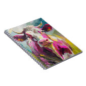 Carnet Portrait de vache coloré Art Abstrait moderne (Côté Droit)