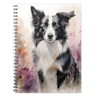 Carnet Portrait d'encre Collie Bordure