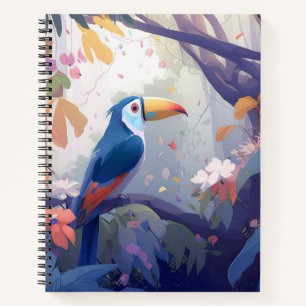 Carnet Portrait d'oiseaux du Toucan Peinture d'animaux Fa