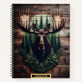 Carnet Portrait d'orignal dans une forêt sombre (Devant)