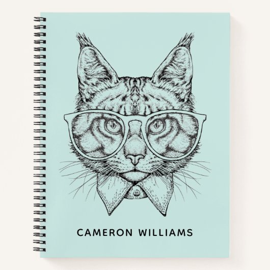 Carnet Portrait du Maine Coon | Ajouter Votre Nom (Devant)