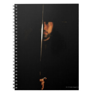 Carnet Portrait d'un guerrier samouraï tenant une épée