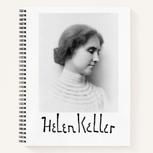 Carnet Portrait et signature de Hellen Keller (Devant)