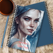 Carnet Portrait féminin de la belle femme dans les teinte