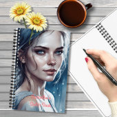 Carnet Portrait féminin de la belle femme dans les teinte