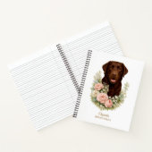 Carnet Portrait floral de Labrador chocolat (Intérieur)