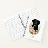 Carnet Portrait floral de Labrador noir (Intérieur)