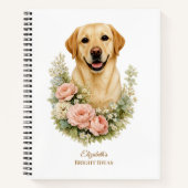 Carnet Portrait Floral Labrador (Devant)