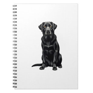 Carnet Portrait Illustré de Chien Labrador Retriever Noir