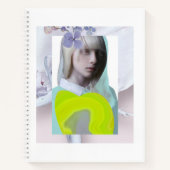 Carnet Portrait jeune fille pastel fluo collage numérique (Devant)