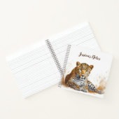 Carnet Portrait léopard Nom personnalisé (Intérieur)