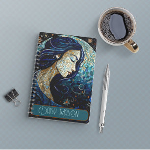 Carnet Portrait personnalisé Moon Bleu Moon