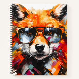 Carnet Portrait Pop Art Abstrait Animal Lunettes de solei