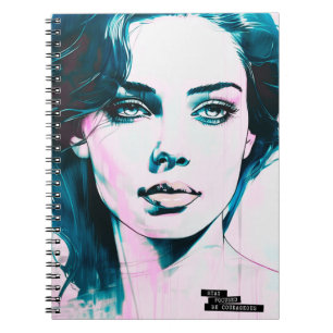 Carnet Portrait Rose Restez Concentré , Soyez Courageux