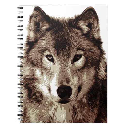 Carnet Portrait Sepia Wolf (Devant)