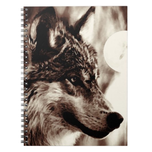 Carnet Portrait Sepia Wolf (Devant)