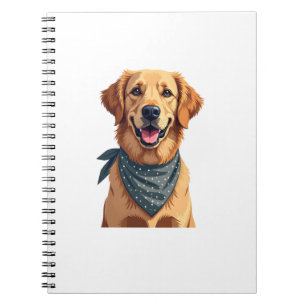 Carnet Portrait vintage de Golden Retriever avec ba