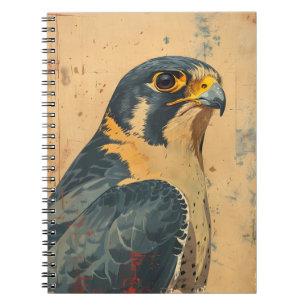 Carnet Portrait vintage du Faucon Merlin