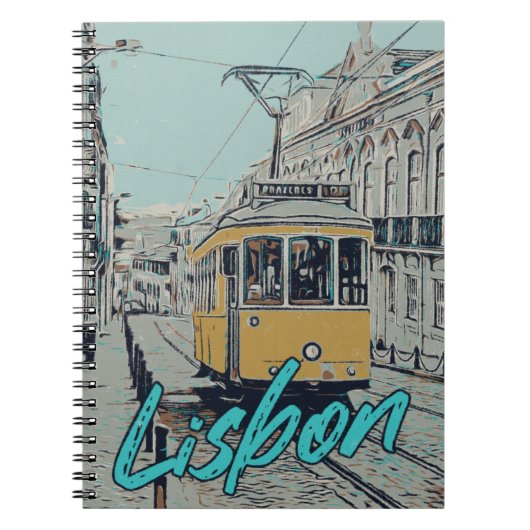 Carnet Portugal Vue Lisbonne avec le tramway emblématique (Devant)