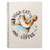 Carnet Pose de Yoga de chat - Yoga Chat et Café (Devant)