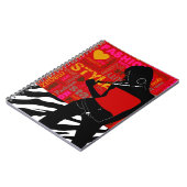 Carnet Posh Popp Fashion Zebra rouge|hot rose|or (Côté gauche)