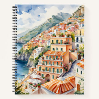 Carnet Positano : Le charme de l'aquarelle sur la côte am