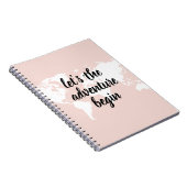 Carnet Positive rose Commençons l'aventure Carte du Monde (Côté Droit)