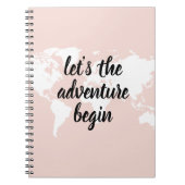 Carnet Positive rose Commençons l'aventure Carte du Monde (Devant)