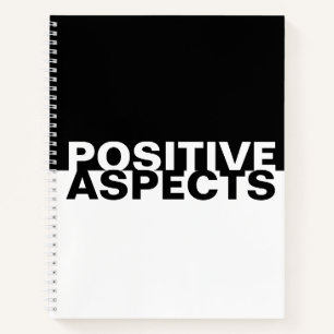 Carnet Positivité Noir Blanc Minimaliste Gratitude