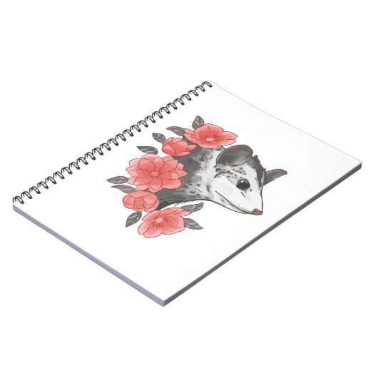 Carnet Possum Avec Fleurs (Côté gauche)
