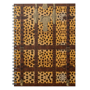 Carnet Poster de animal de Cheetah Tribal en Cuir vintage
