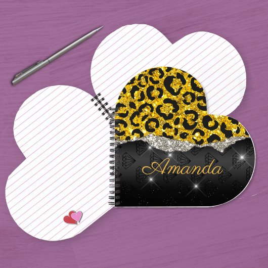 Carnet Poster de animal de parties scintillant en faux gi