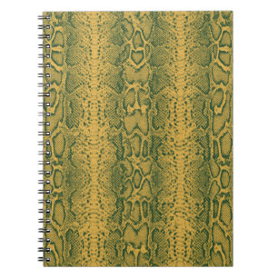 Carnet Poster de animal de peau de serpent vert jaune