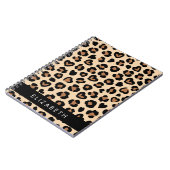 Carnet Poster de animal, Léopard Brown, Coeurs, Votre Nom (Côté gauche)