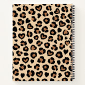 Carnet Poster de animal, Léopard Brown, Coeurs, Votre Nom (Dos)