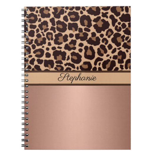 Carnet Poster de animal Leopard Cheetah Rose Gold chic te (Devant)