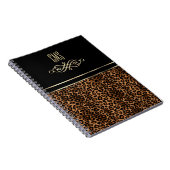 Carnet Poster de animal léopard décoratif | Monogramme (Côté Droit)