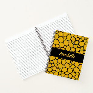 Carnet Poster de animal Mustard Jaune et noir Motif