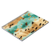 Carnet Poster de animal noir Turquoise or (Côté gauche)